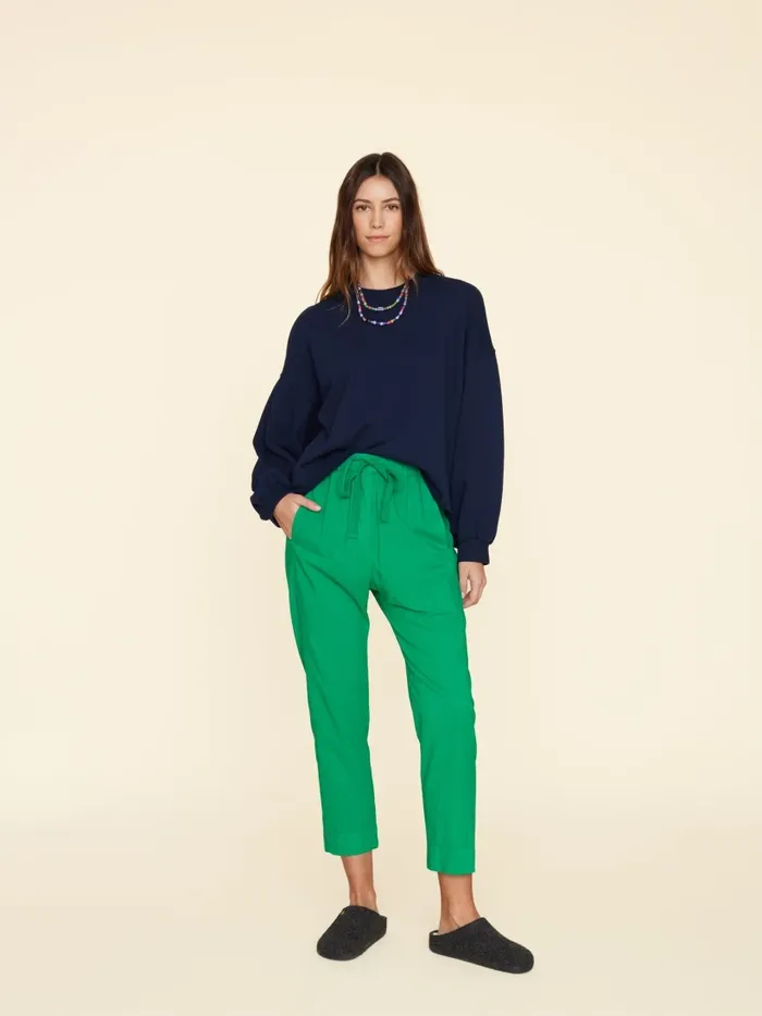 Women Sea Green Draper Pant Pants and Jumpsuits XRENA
