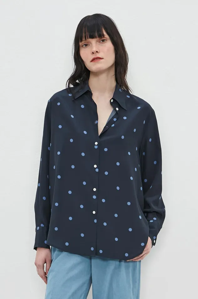 Women SELMA 8211 Silk Shirt 8211 Blu Massimo Alba Shirts