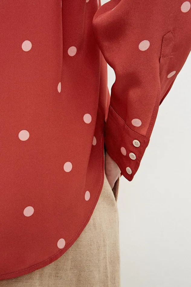 Women SELMA 8211 Silk Shirt 8211 Coral Massimo Alba Shirts