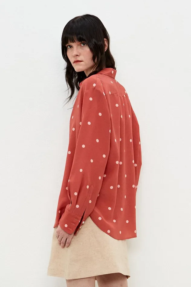 Women SELMA 8211 Silk Shirt 8211 Coral Massimo Alba Shirts