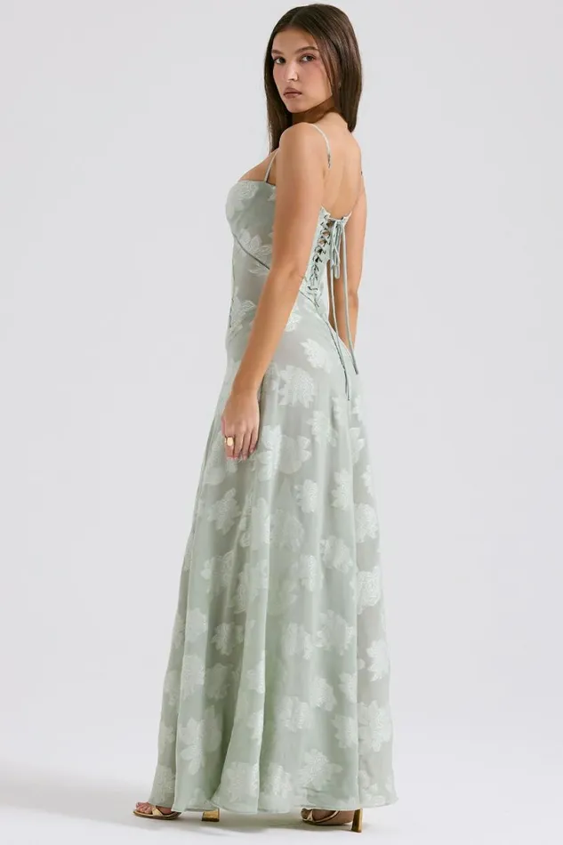 Women Seren Pistachio Floral Lace Back Maxi Dress House Of CB Dresses Women Seren Pistachio Floral Lace Back Maxi Dress House Of CB Dresses
