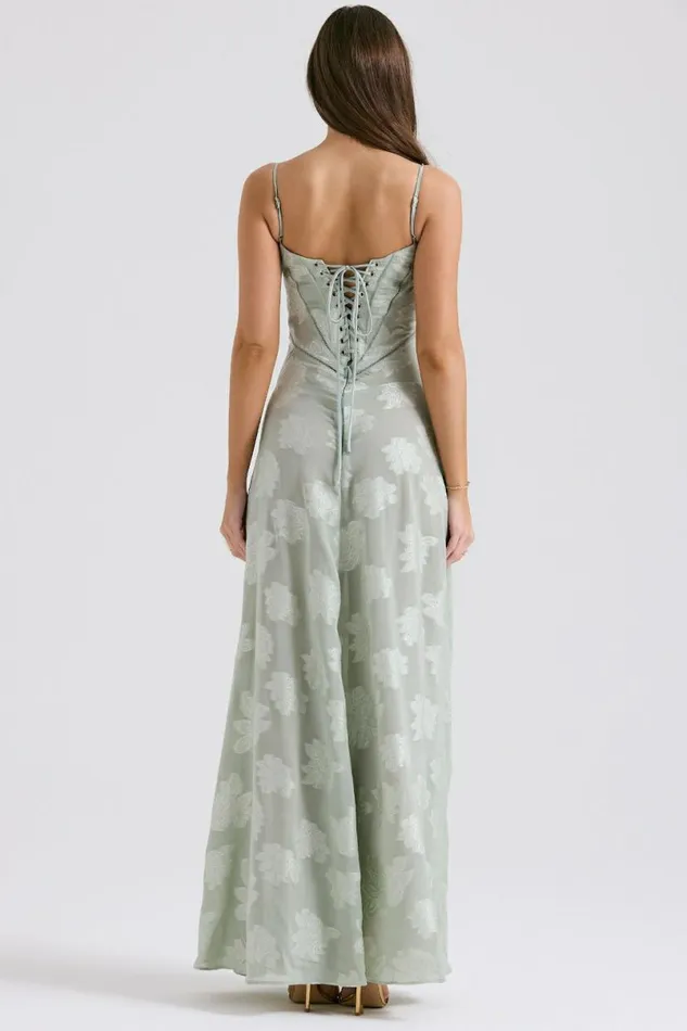 Women Seren Pistachio Floral Lace Back Maxi Dress House Of CB Dresses Women Seren Pistachio Floral Lace Back Maxi Dress House Of CB Dresses