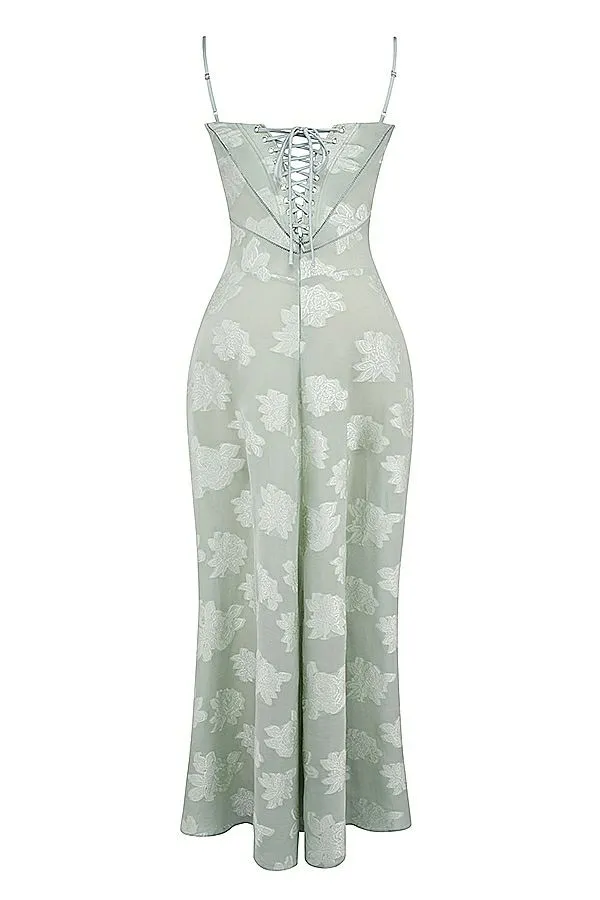 Women Seren Pistachio Floral Lace Back Maxi Dress House Of CB Dresses Women Seren Pistachio Floral Lace Back Maxi Dress House Of CB Dresses