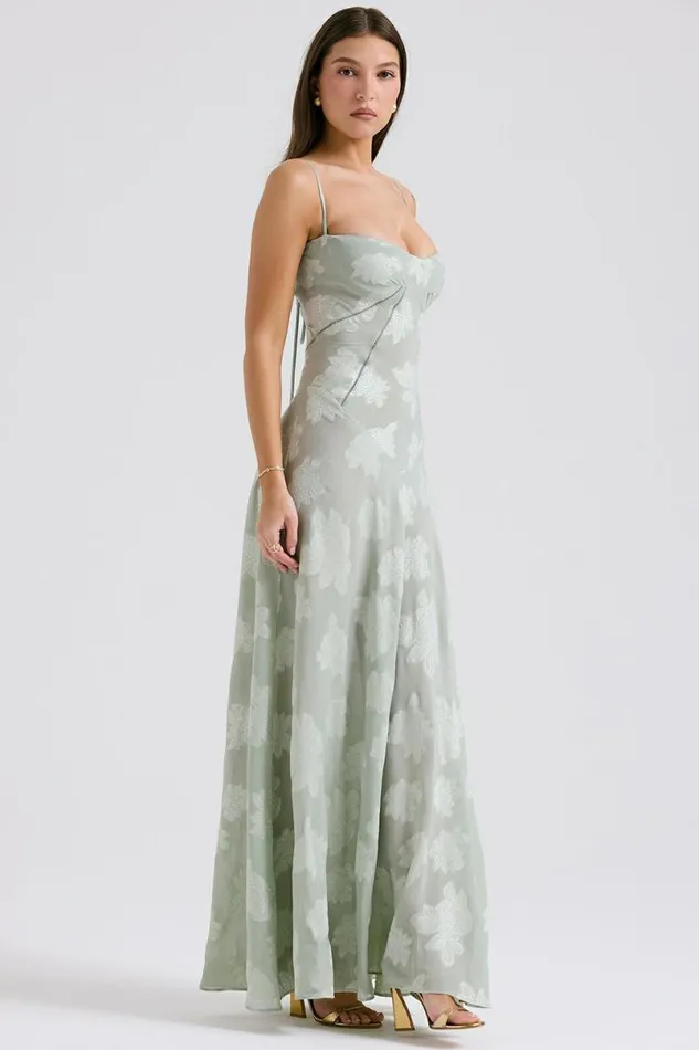 Women Seren Pistachio Floral Lace Back Maxi Dress House Of CB Dresses Women Seren Pistachio Floral Lace Back Maxi Dress House Of CB Dresses