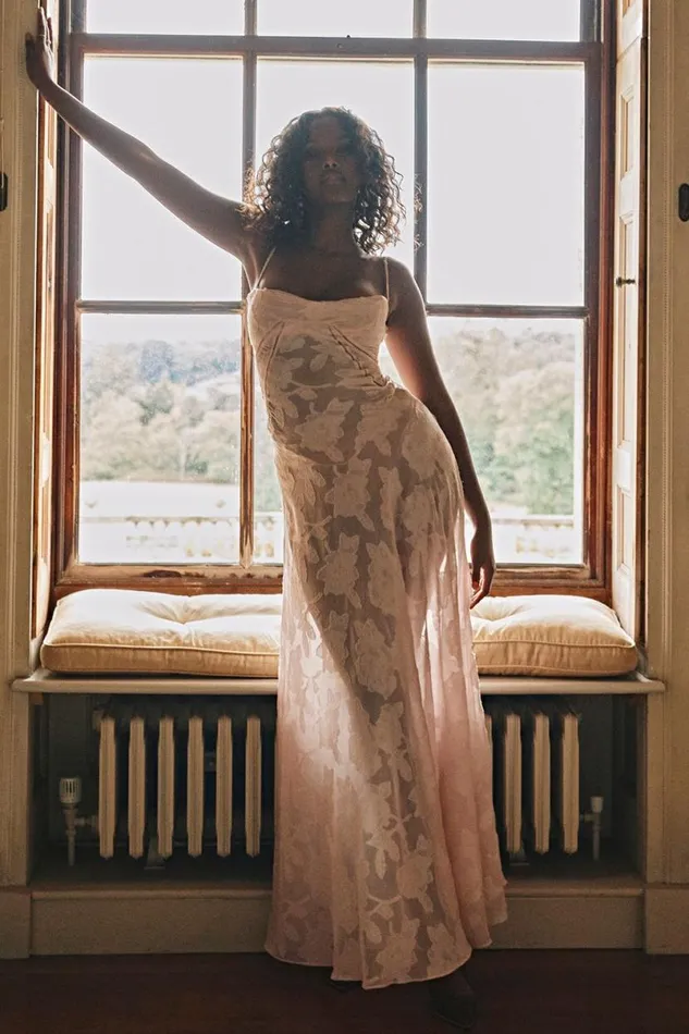 Women Seren Soft Pink Floral Lace Back Maxi Dress House Of CB Dresses Women Seren Soft Pink Floral Lace Back Maxi Dress House Of CB Dresses