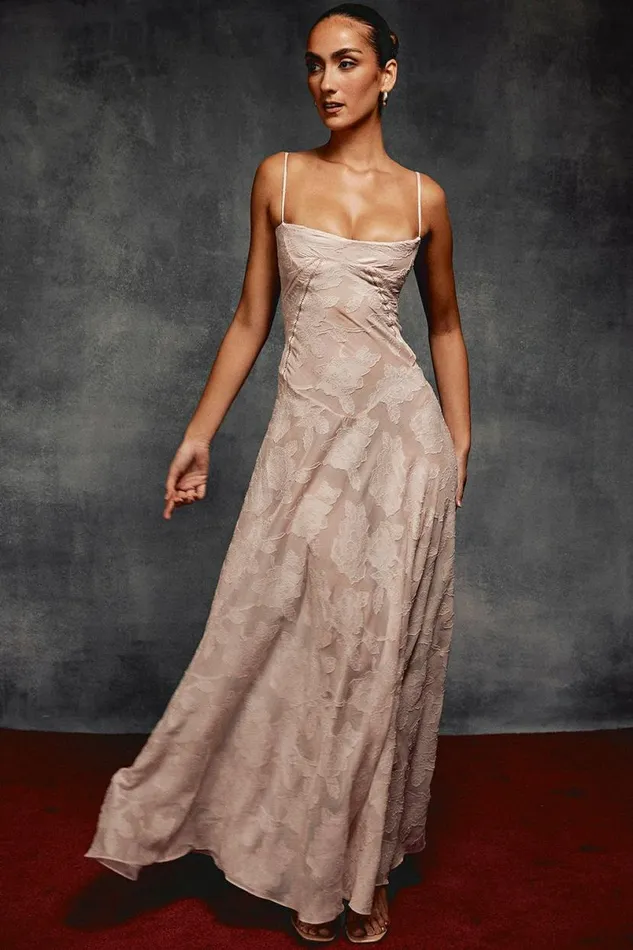 Women Seren Soft Pink Floral Lace Back Maxi Dress House Of CB Dresses Women Seren Soft Pink Floral Lace Back Maxi Dress House Of CB Dresses