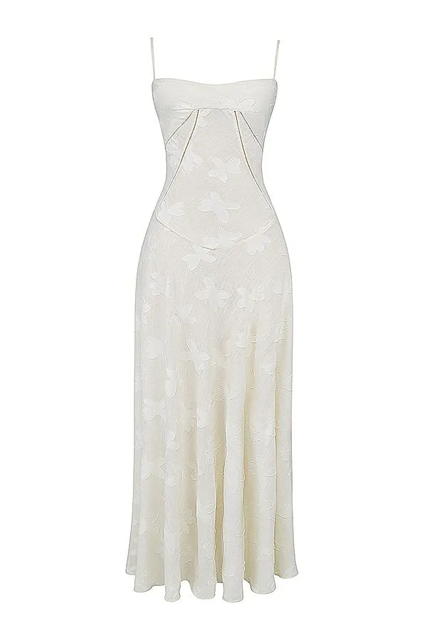 Women Seren Vintage Cream Floral Lace Back Maxi Dress House Of CB Dresses