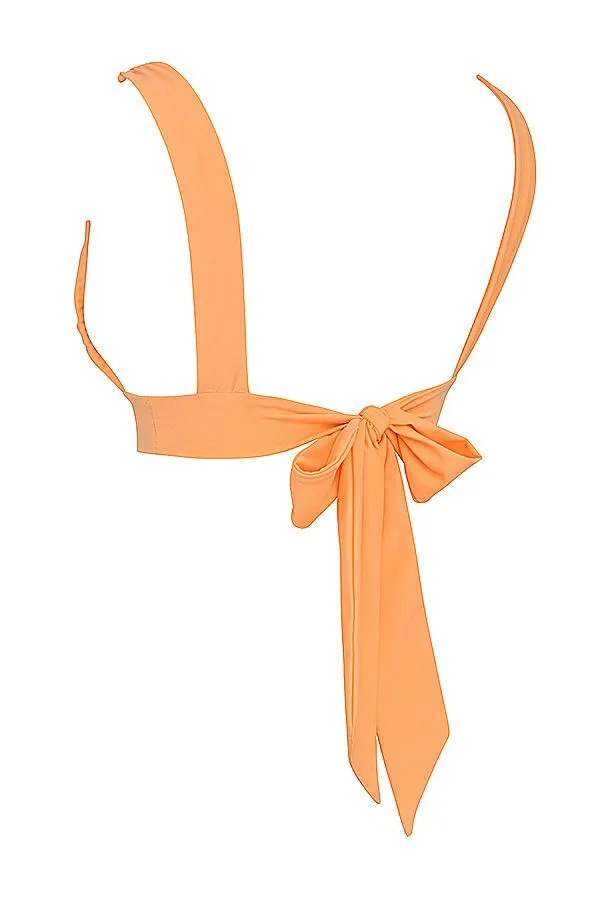 Women Seychelles Light Orange Tie Back Bikini Top House Of CB Swimwear Women Seychelles Light Orange Tie Back Bikini Top House Of CB Swimwear