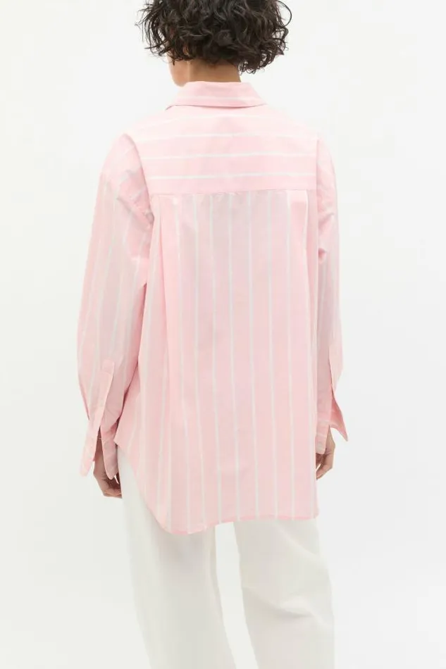 Women Shirts Seed Heritage Poplin Pocket Front Shirt Rose Petal Stripe
