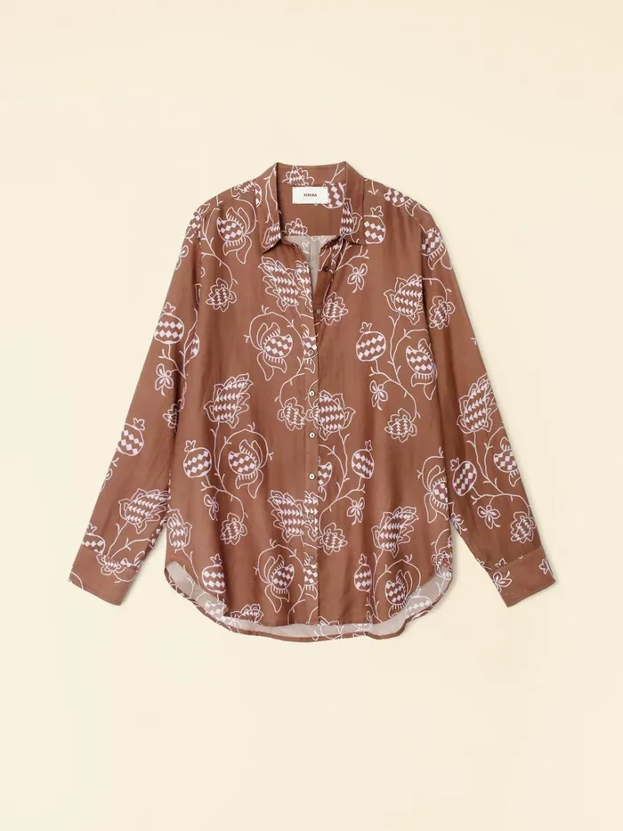Women Shirts XRENA Mocha Pom Beau Shirt
