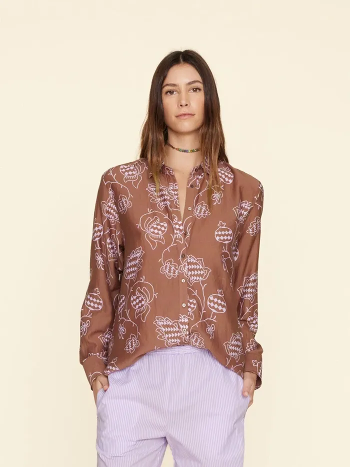 Women Shirts XRENA Mocha Pom Beau Shirt Women Shirts XRENA Mocha Pom Beau Shirt