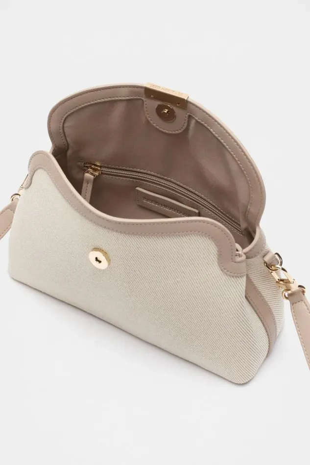 Women Shoulder Bags Seed Heritage Textured Curved Handbag Cookie