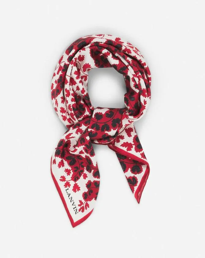 Women Silks and Scarves Lanvin t Silk Scarf With A Rateau Print Carmine Red Women Silks and Scarves Lanvin t Silk Scarf With A Rateau Print Carmine Red