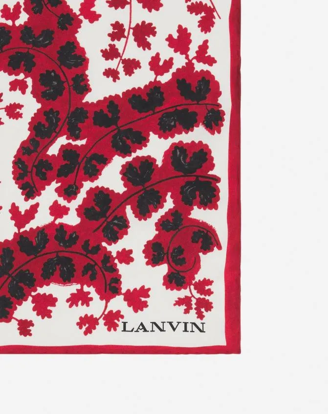Women Silks and Scarves Lanvin t Silk Scarf With A Rateau Print Carmine Red Women Silks and Scarves Lanvin t Silk Scarf With A Rateau Print Carmine Red