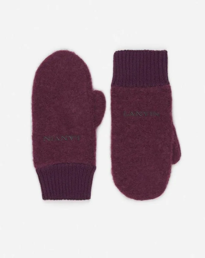 Women Silks and Scarves Lanvin Wool Mittens Burgundy