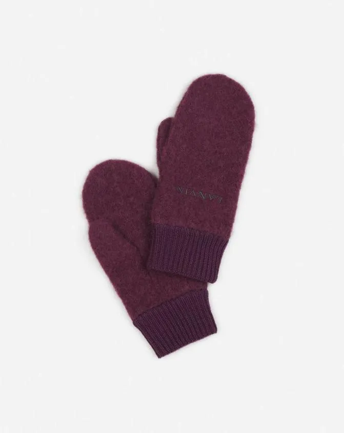 Women Silks and Scarves Lanvin Wool Mittens Burgundy Women Silks and Scarves Lanvin Wool Mittens Burgundy