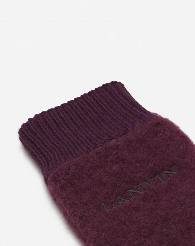 Women Silks and Scarves Lanvin Wool Mittens Burgundy Women Silks and Scarves Lanvin Wool Mittens Burgundy