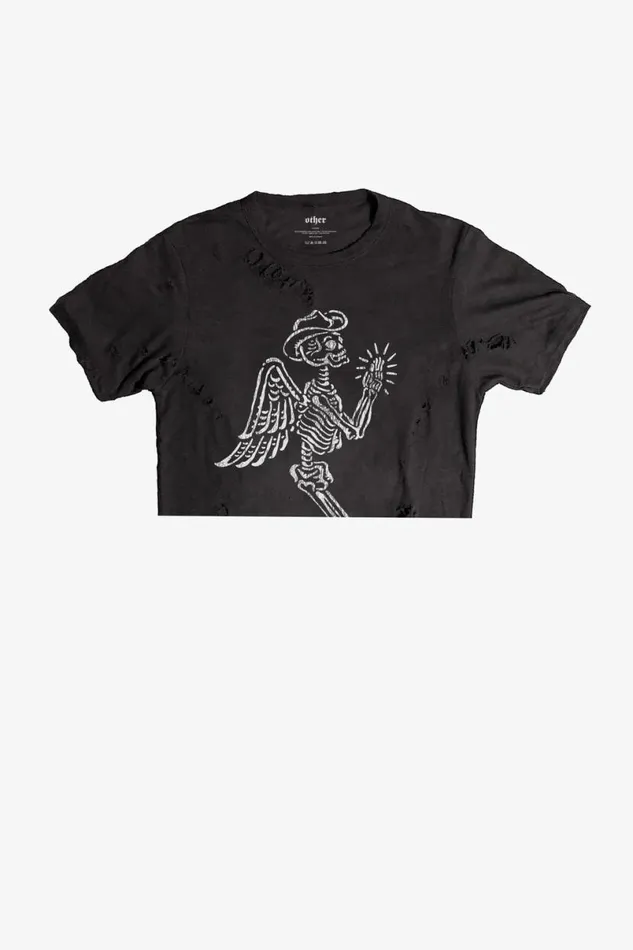 Women Skeleton Cowboy Cropped Thrasher Tee OTHER TEES