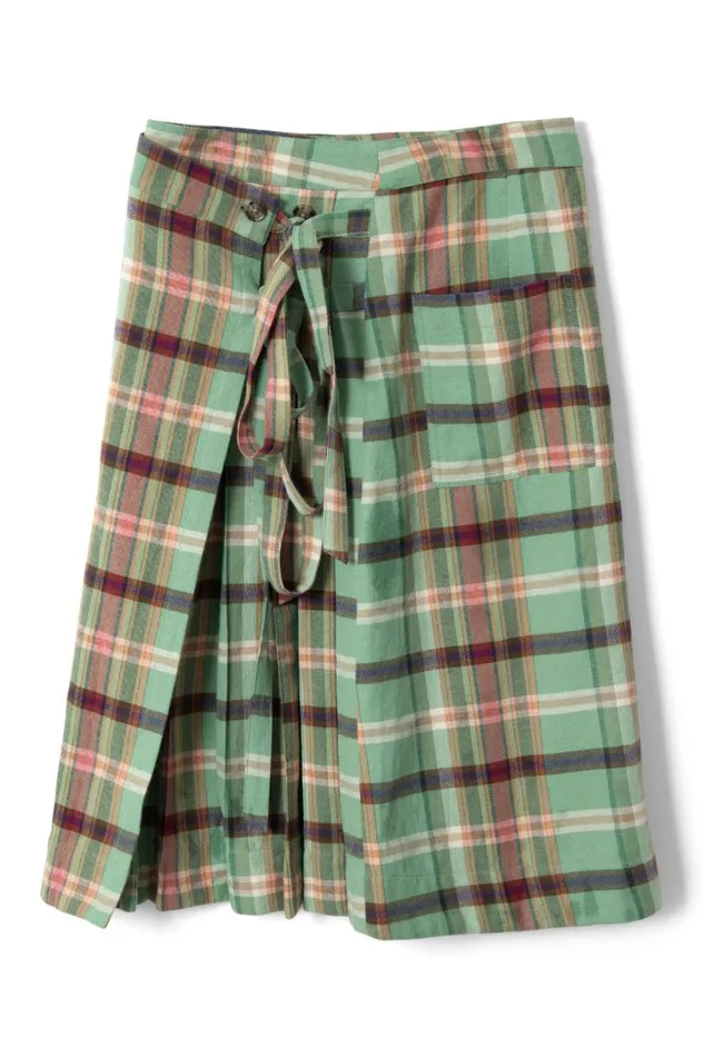Women Skirts Damson Madder Kat Kilt 8211 Green Check
