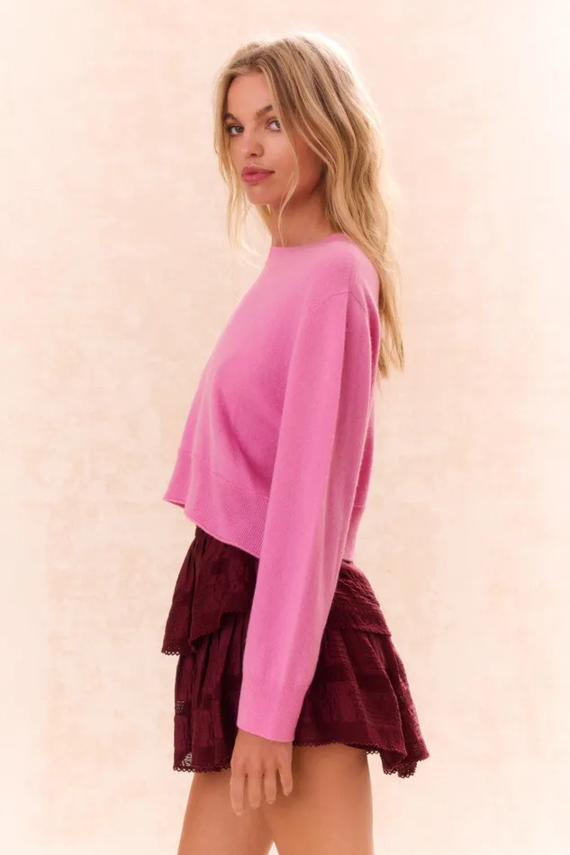 Women Skirts LoveShackFancy Ruffle Mini Tiered Skirt Oxblood