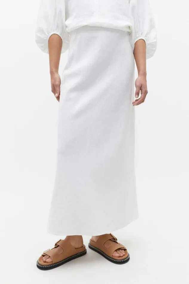 Women Skirts Seed Heritage Core Linen Skirt Whisper White