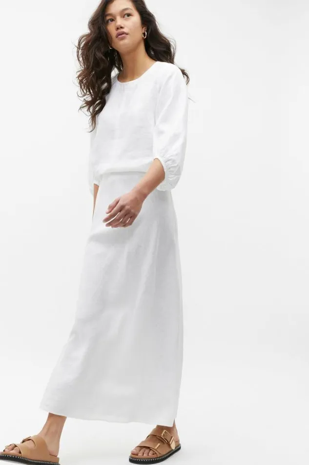 Women Skirts Seed Heritage Core Linen Skirt Whisper White