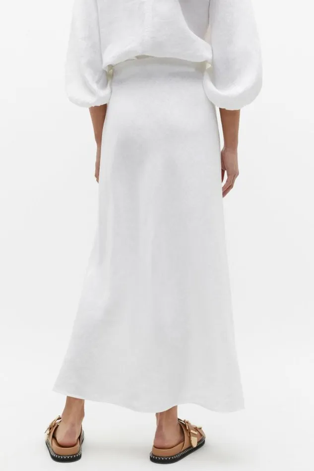 Women Skirts Seed Heritage Core Linen Skirt Whisper White