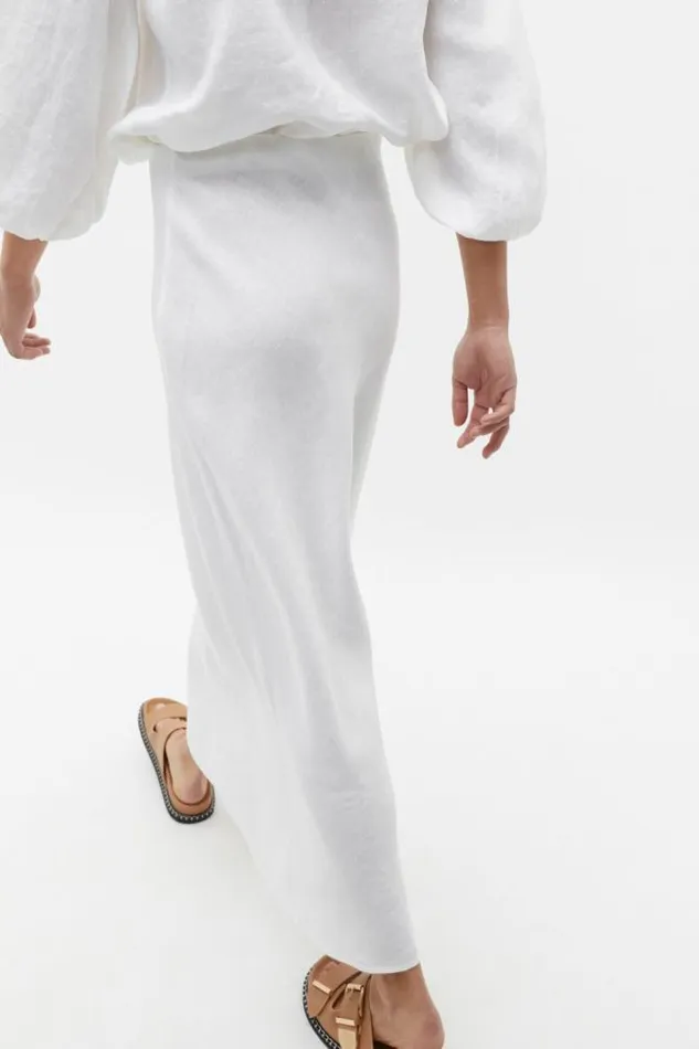 Women Skirts Seed Heritage Core Linen Skirt Whisper White