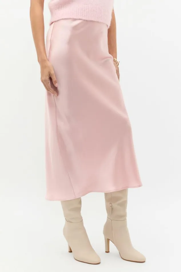 Women Skirts Seed Heritage Satin Slip Skirt Rose Petal
