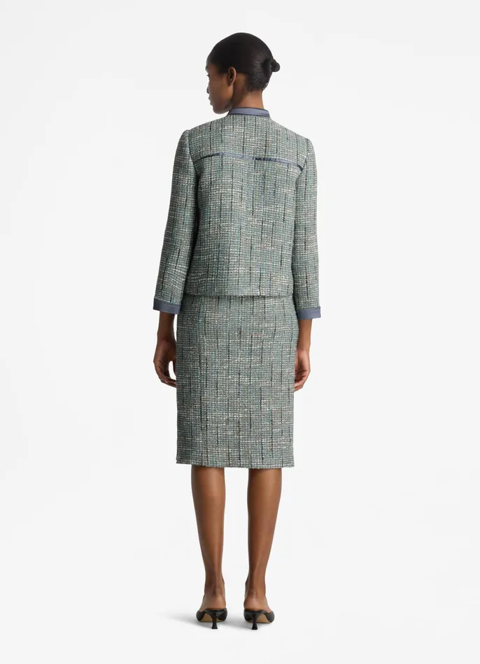 Women Skirts St John Lurex Tweed Skirt Slate Multi Women Skirts St John Lurex Tweed Skirt Slate Multi