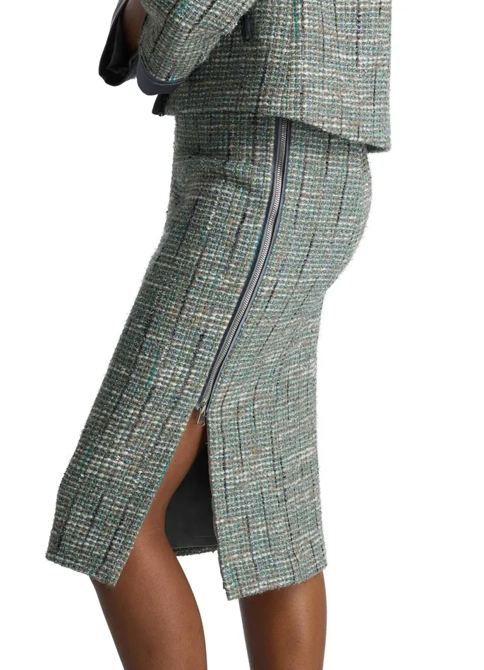 Women Skirts St John Lurex Tweed Skirt Slate Multi Women Skirts St John Lurex Tweed Skirt Slate Multi