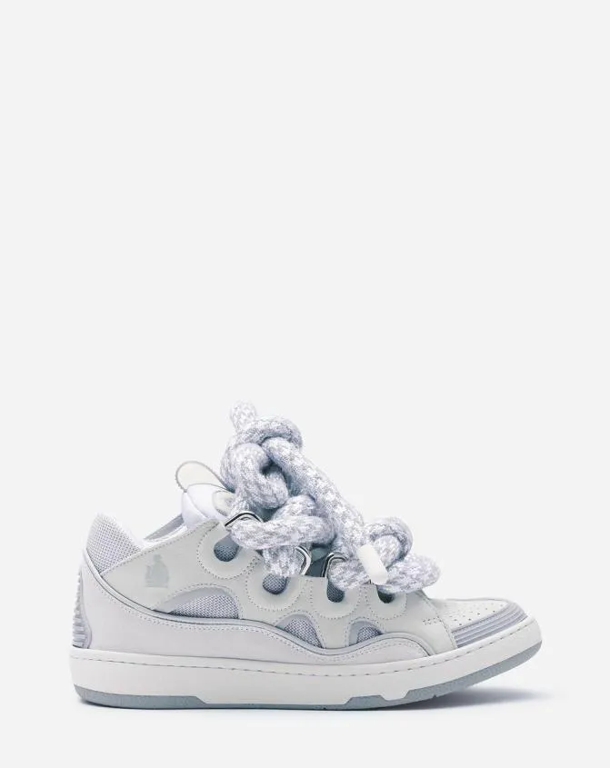 Women Sneakers Lanvin Curb Sneakers In Leather With Snake Laces White