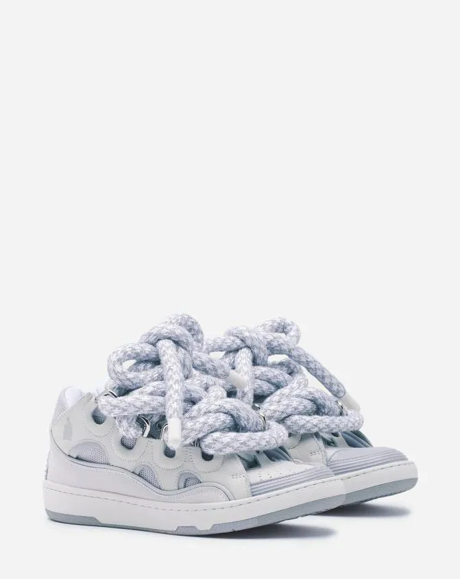Women Sneakers Lanvin Curb Sneakers In Leather With Snake Laces White Women Sneakers Lanvin Curb Sneakers In Leather With Snake Laces White