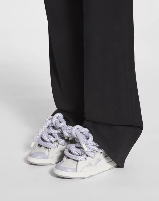 Women Sneakers Lanvin Curb Sneakers In Leather With Snake Laces White Women Sneakers Lanvin Curb Sneakers In Leather With Snake Laces White