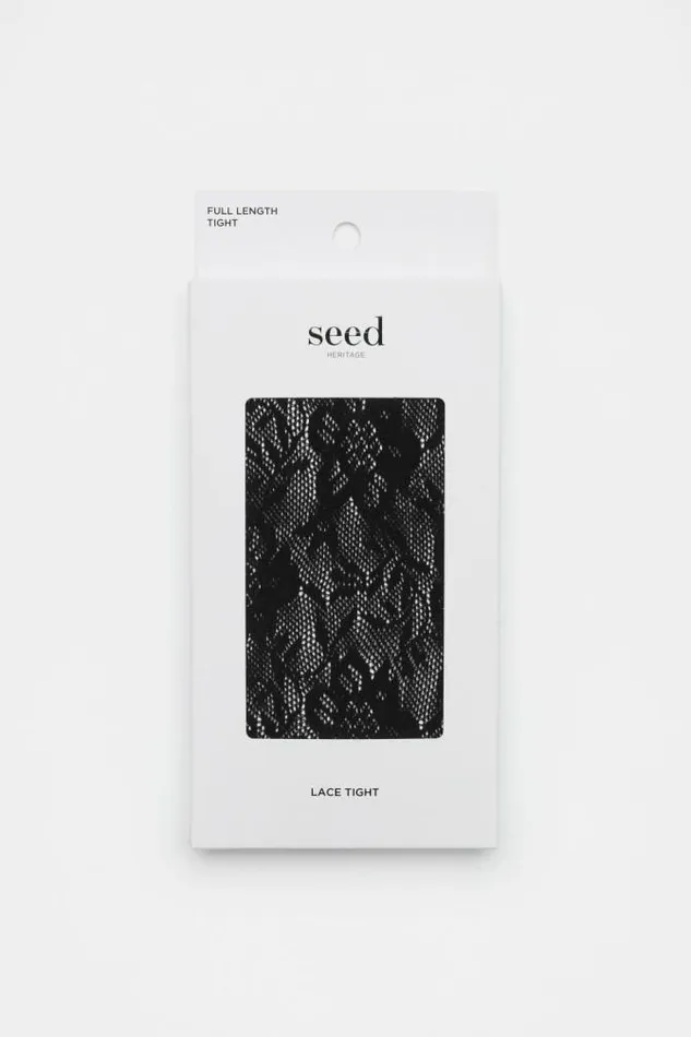 Women Socks and Tights Seed Heritage Lace Tight Black