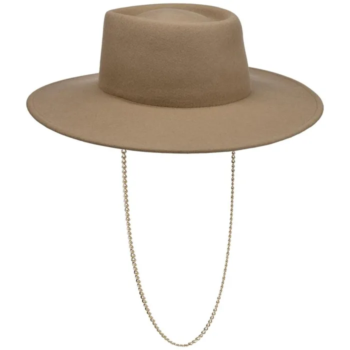 Women Soft Wool Ladies Hat With Chin Strap Beige Mayser Felt Hats