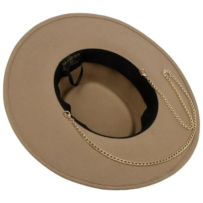Women Soft Wool Ladies Hat With Chin Strap Beige Mayser Felt Hats Women Soft Wool Ladies Hat With Chin Strap Beige Mayser Felt Hats