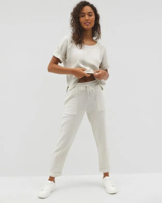 Women Soma Bottoms Cotton Terry Cropped Pants Heather Crystal