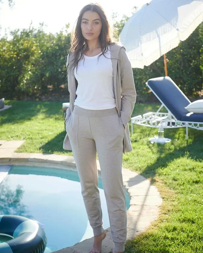 Women Soma Bottoms Essential Terry Joggers Heather Mink