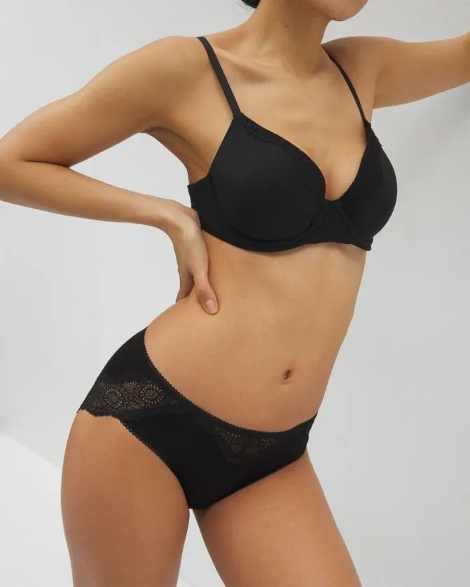Women Soma Hipsters Embraceable Hipster Panty Crochet Lace Black