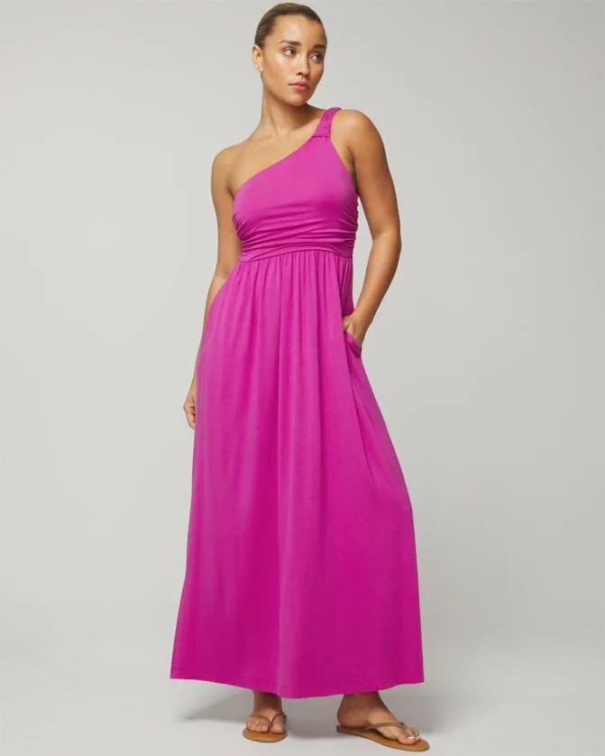 Women Soma Long Dresses Soft Jersey OneShoulder Knot Maxi Bra Dress Wild Berry Women Soma Long Dresses Soft Jersey OneShoulder Knot Maxi Bra Dress Wild Berry