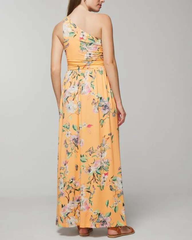 Women Soma Long Dresses Soft Jersey OneShoulder Knot Maxi Bra Dress Wild Berry