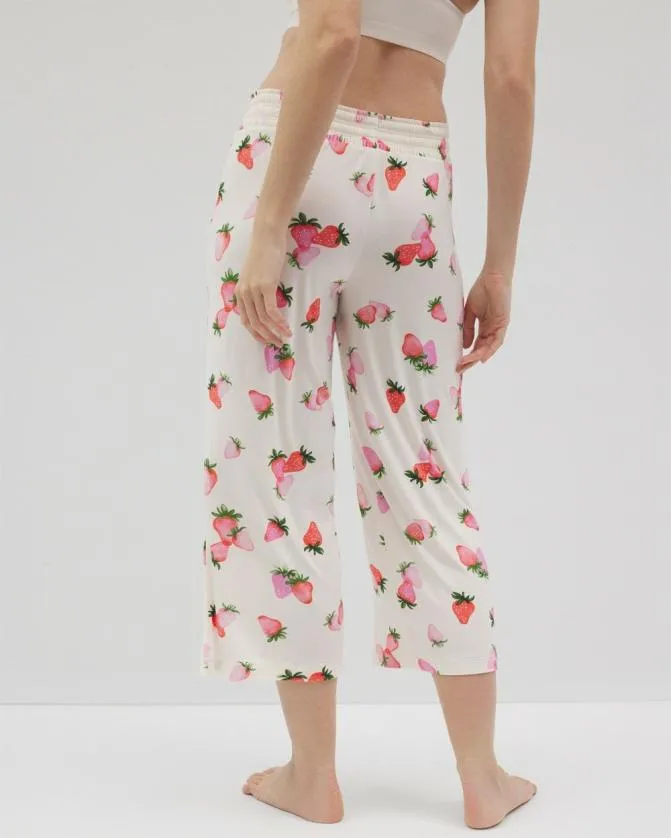 Women Soma Matching Separates Cool Nights Cropped Pants Berry Best Champagne