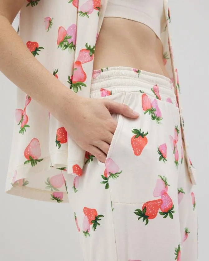 Women Soma Matching Separates Cool Nights Cropped Pants Berry Best Champagne