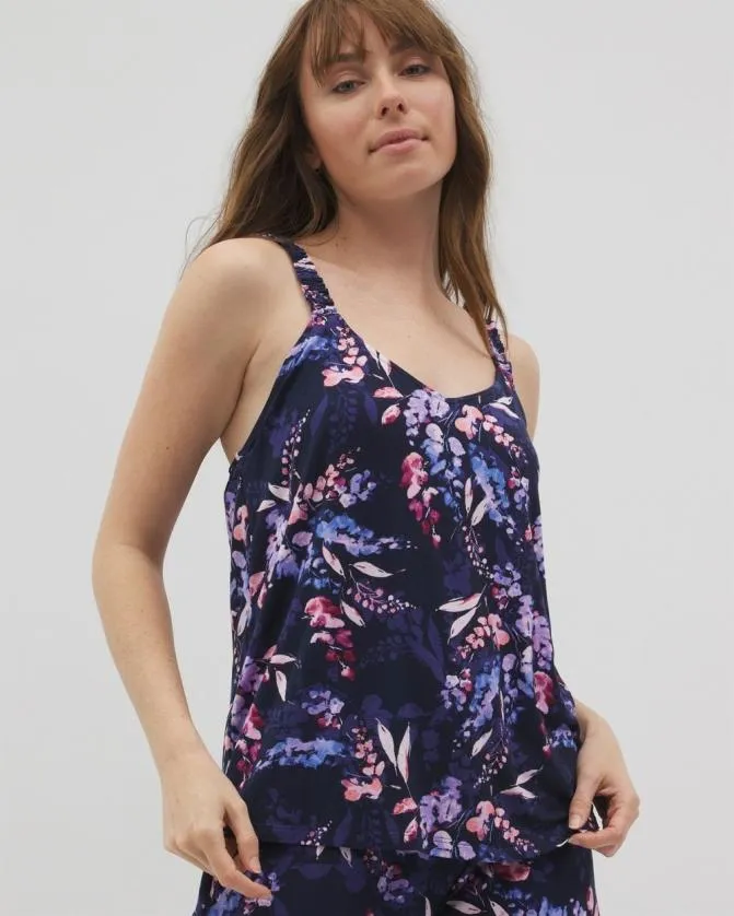Women Soma Matching Separates Cool Nights Mini Ruffle Cami Bloom Brightly Navy