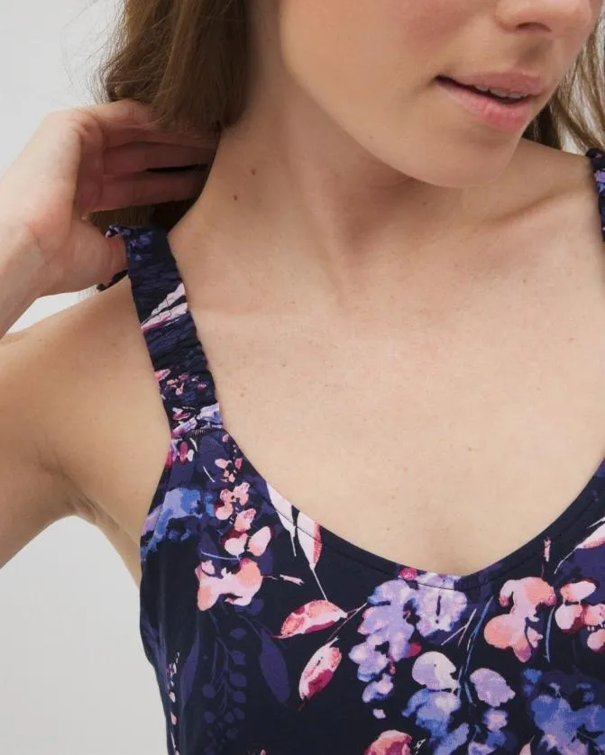 Women Soma Matching Separates Cool Nights Mini Ruffle Cami Bloom Brightly Navy