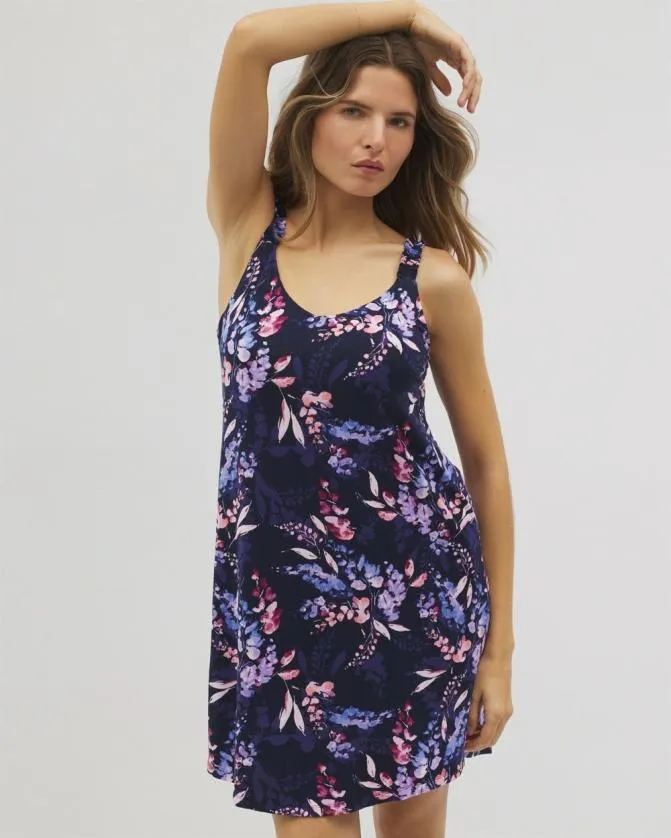 Women Soma Matching Separates Cool Nights Ruffle Strap Chemise Bloom Brightly Navy Women Soma Matching Separates Cool Nights Ruffle Strap Chemise Bloom Brightly Navy