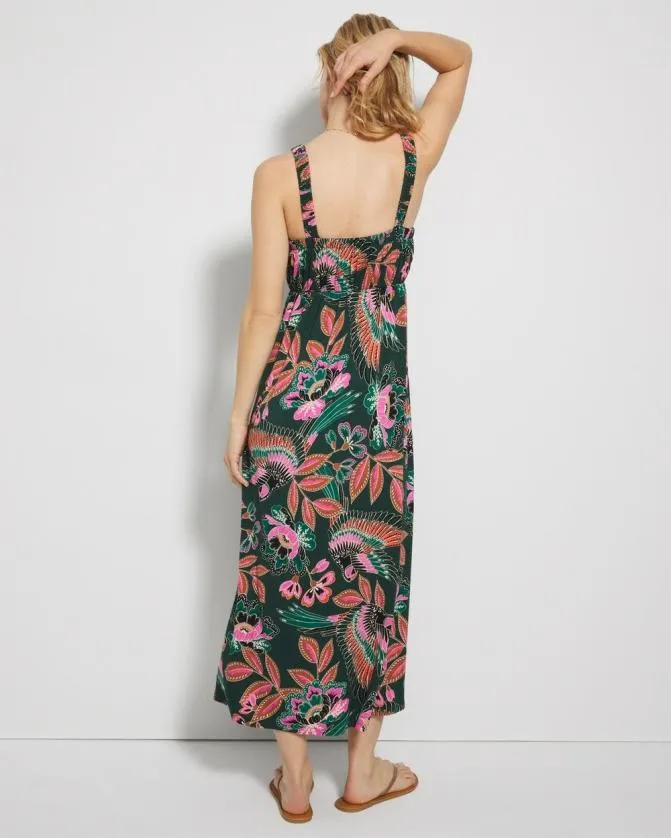 Women Soma Midi Dresses Soft Jersey Midi Bra Dress Parrotise Lush Emerald