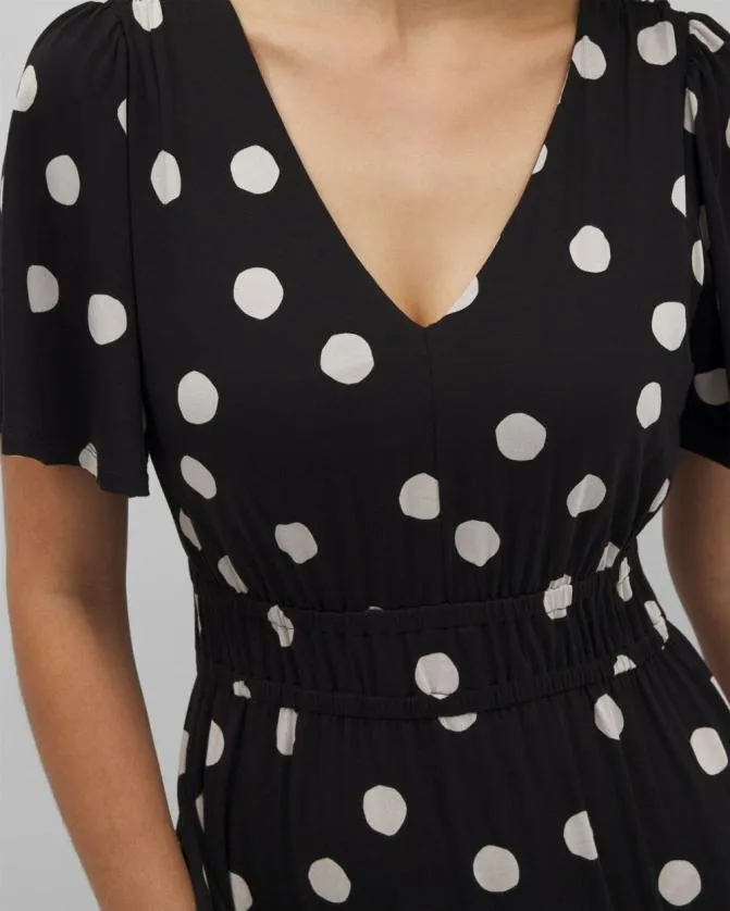 Women Soma Midi Dresses Soft Jersey Oasis Midi Bra Dress Movement Dot Black