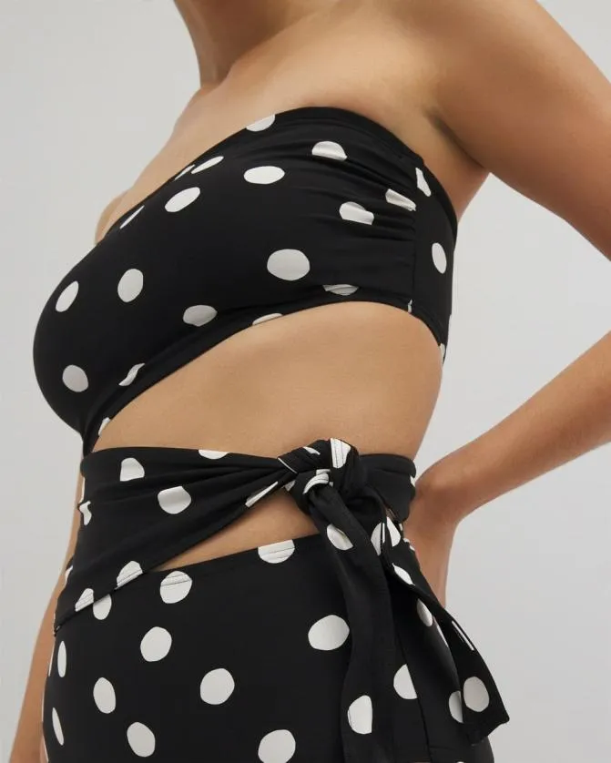 Women Soma One Piece Suits Swim Bandeau Cutout OnePiece Suit Movement Dot Mini B